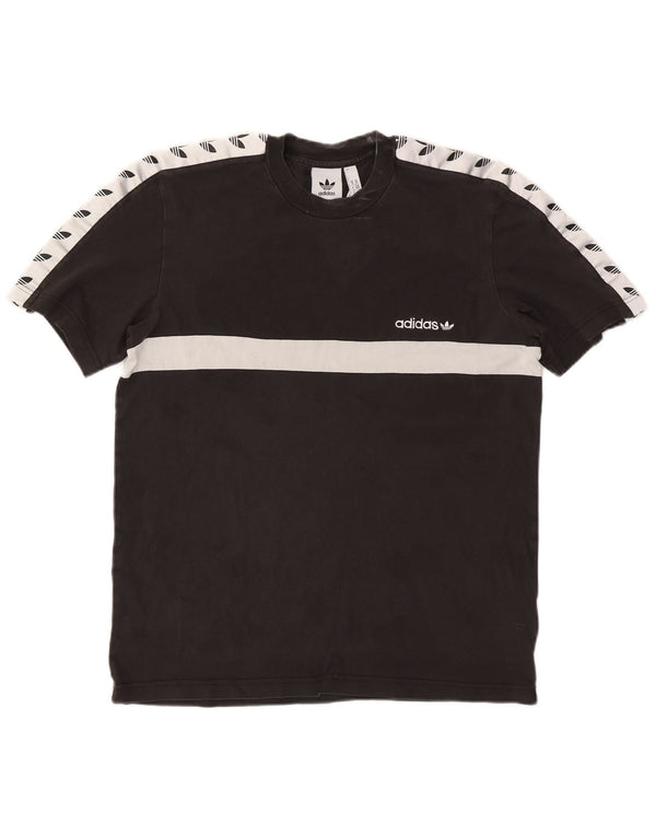 Adidas Hombre Camiseta Gráfica Top Medium Negro Colorblock Algodón