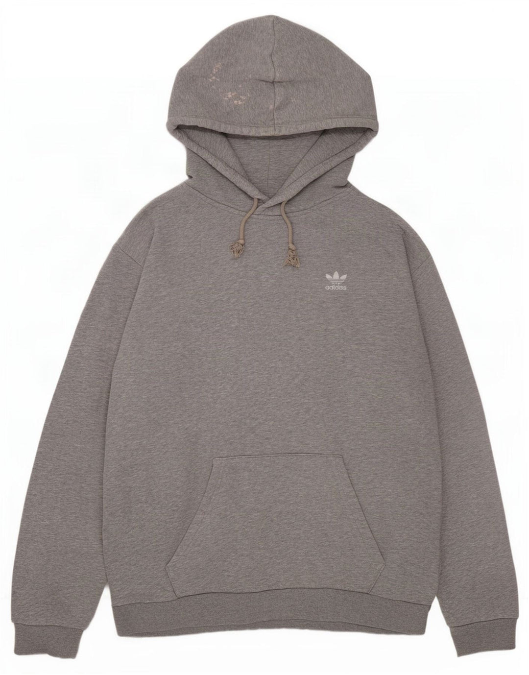 Adidas Hombre Sudadera Con Capucha Jumper Gris Medio Algodón Moteado