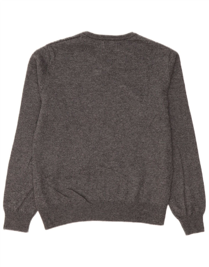 Kappa Jersey con Cuello en V para Hombre, pequeño, Lana Gris Chevron