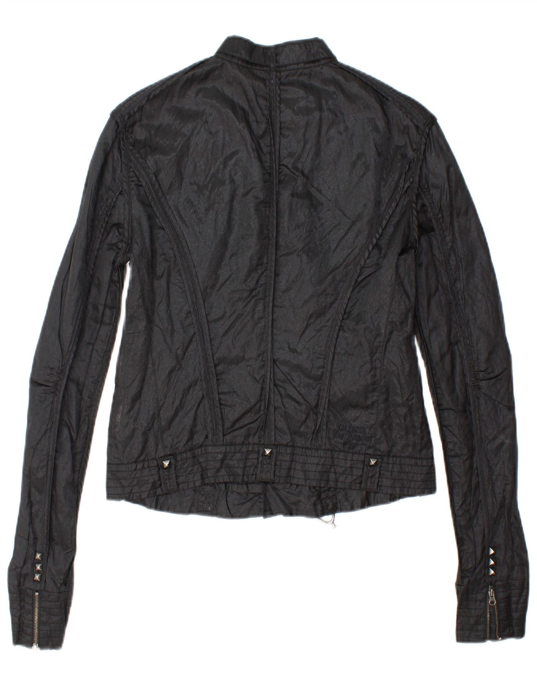 GUESS Chaqueta utilitaria corta para mujer Reino Unido 44 Grande Algodón negro