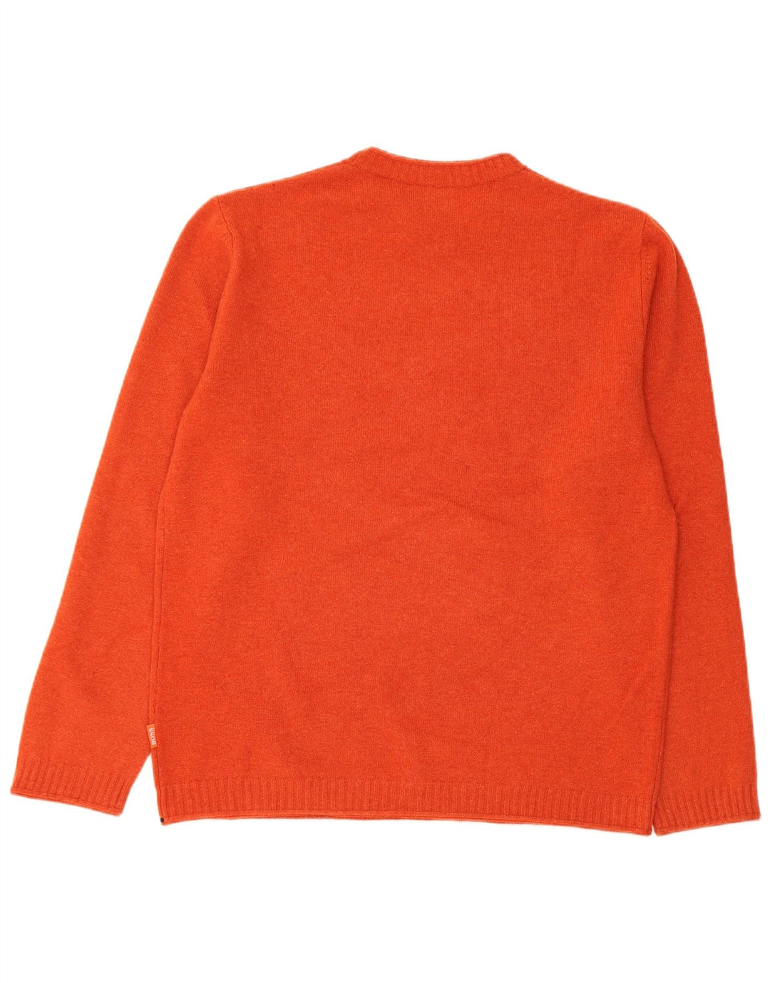 HUGO BOSS Jersey con cuello redondo para hombre de lana virgen naranja medio