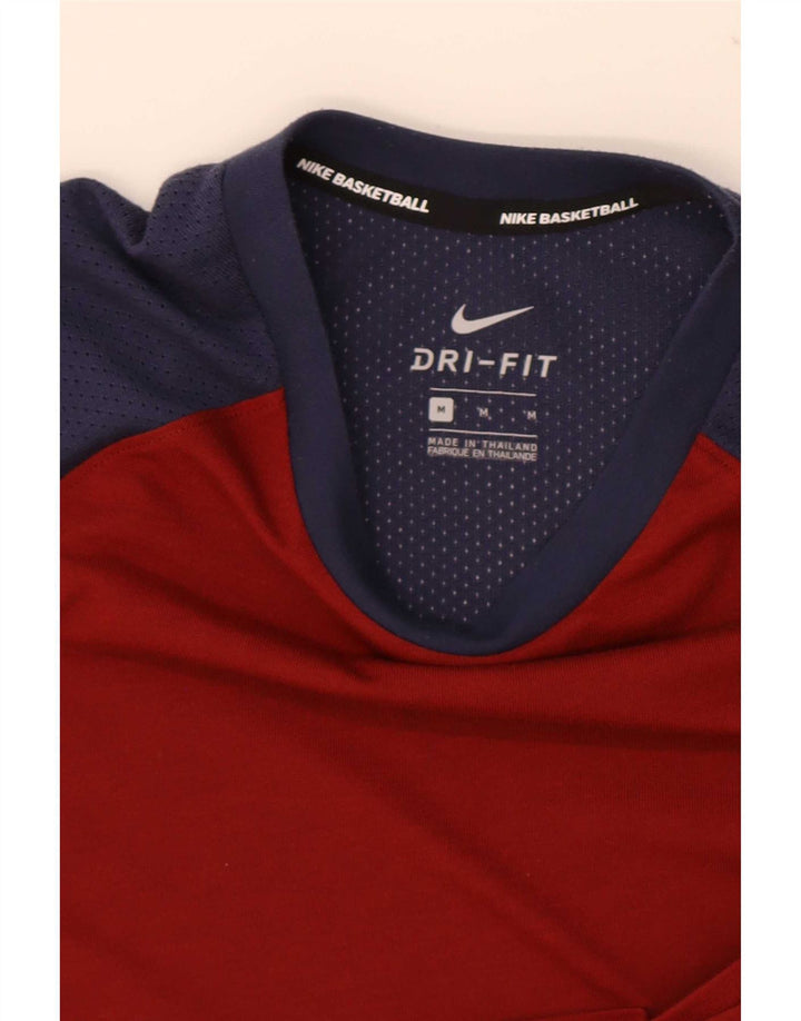 Camiseta Nike Dri Fit para hombre con bloques de color rojo mediano