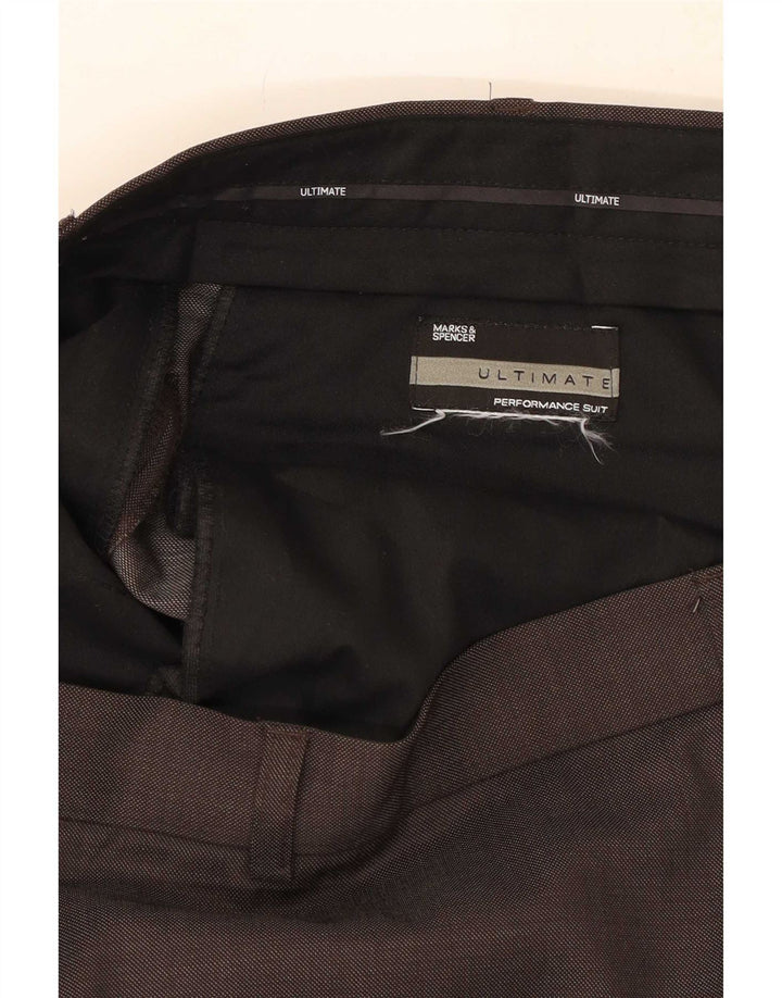 Marks & Spencer Pantalones de traje rectos para hombre W40 L29 Gris