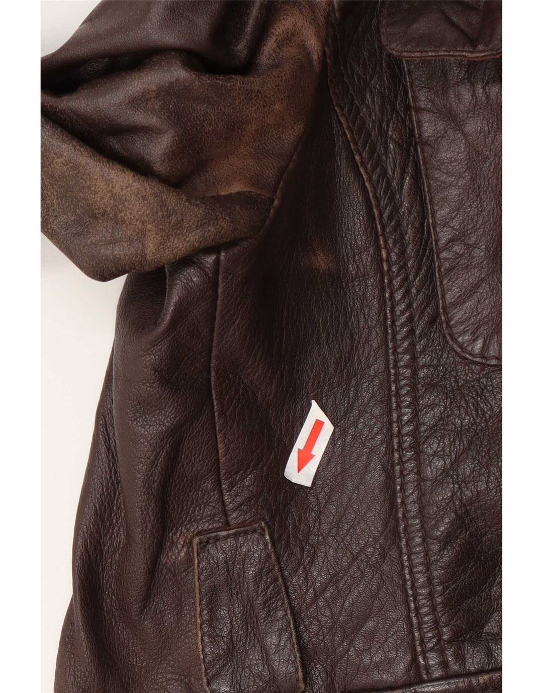Chyston Chaqueta utilitaria de cuero para mujer UK 42 Marrón medio