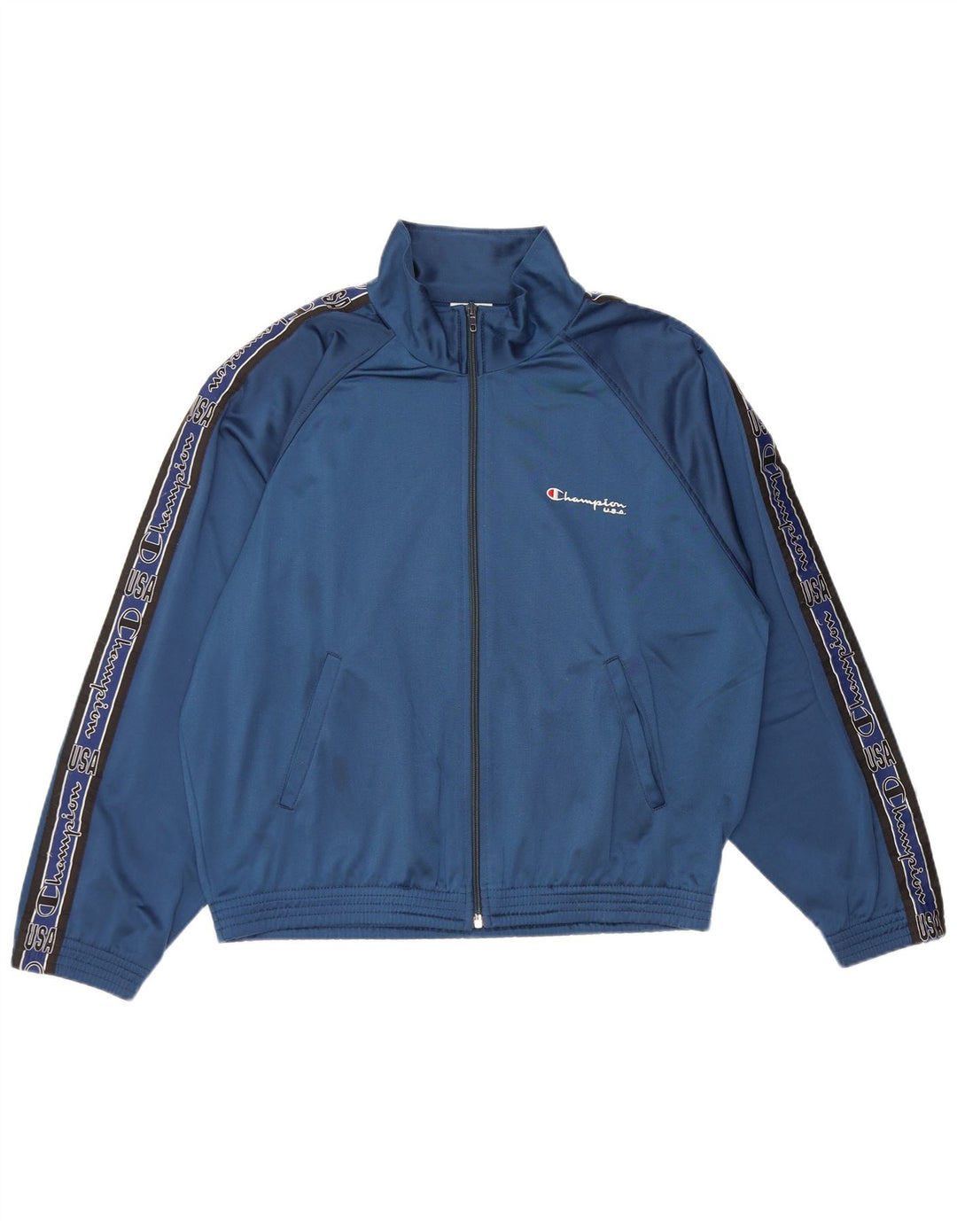Champion Chaqueta de chándal gráfica para hombre Poliéster azul marino mediano