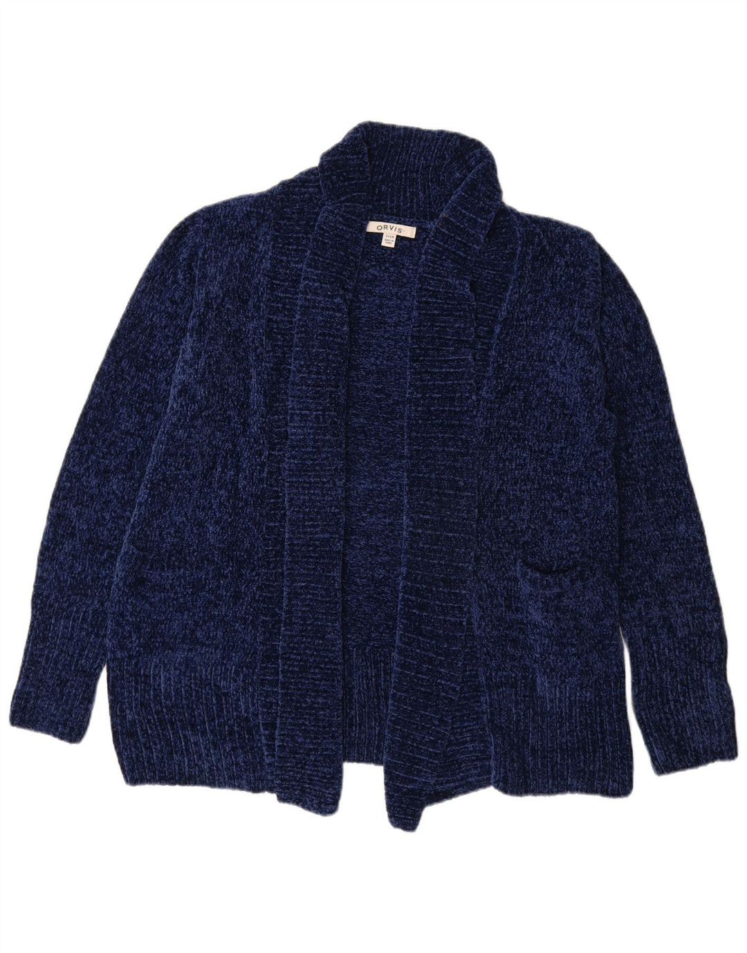 Orvis Suéter tipo cárdigan abierto de gran tamaño para mujer UK 10 Small Azul marino