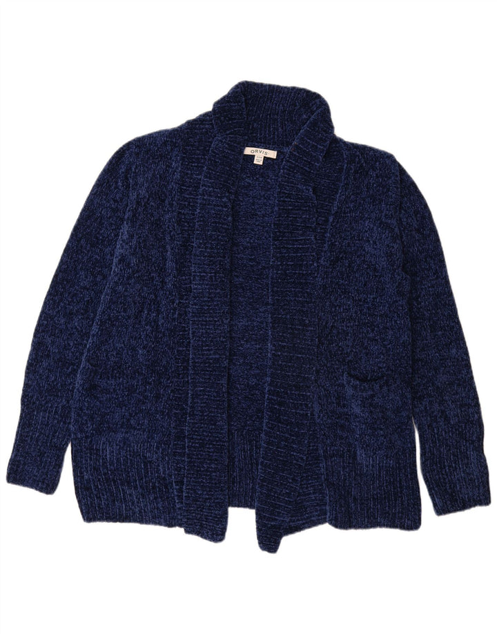 Orvis Suéter tipo cárdigan abierto de gran tamaño para mujer UK 10 Small Azul marino