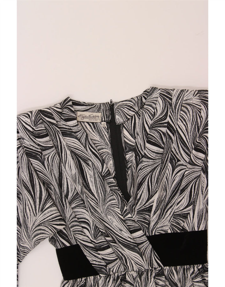 EGON VON FURSTENBERG Womens Abstract Pattern Blouse Top IT 42 Medium Black Vintage Egon Von Furstenberg and Second-Hand Egon Von Furstenberg from Messina Hembry 