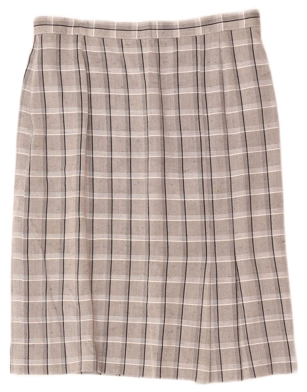 Falda recta vintage para mujer W30 Cuadro gris medio