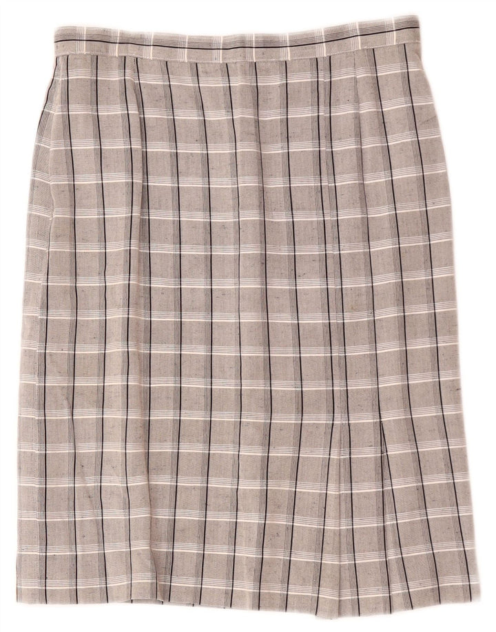 Falda recta vintage para mujer W30 Cuadro gris medio