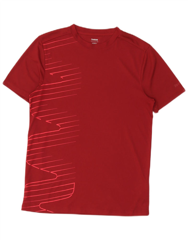 Reebok Camiseta gráfica para hombre Top Small Borgoña Poliéster