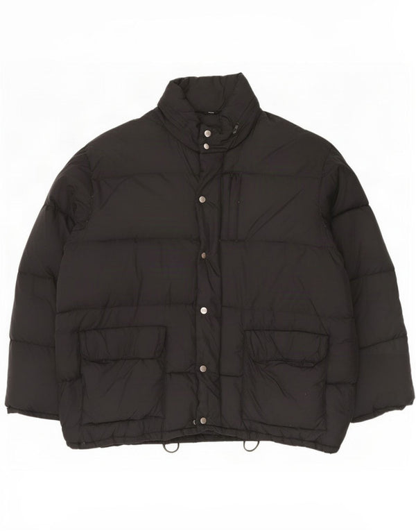 Chaqueta acolchada holgada con capucha para hombre Green Leaves UK 38 Medium Black