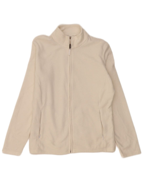 Marks & Spencer Chaqueta polar para mujer UK 44 Grande Poliéster blanco