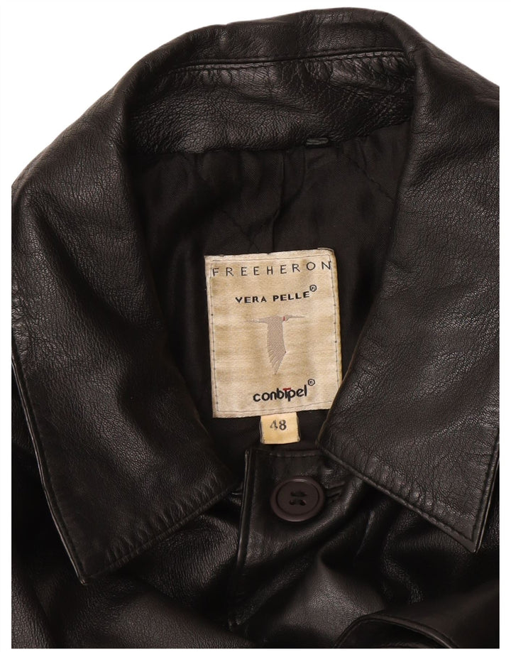Conbipel Abrigo de cuero Free Heron para hombre IT 48 Cuero negro mediano