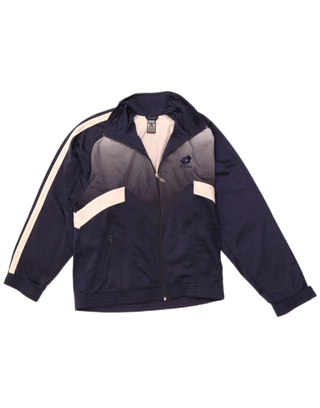 LOTTO Chaqueta de chándal para hombre UK 36/38 Small Azul marino Colorblock