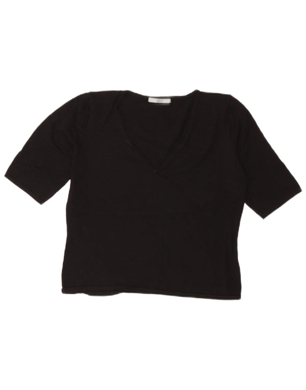 Marks & Spencer Camiseta corta para mujer UK 46 Large Viscosa negra