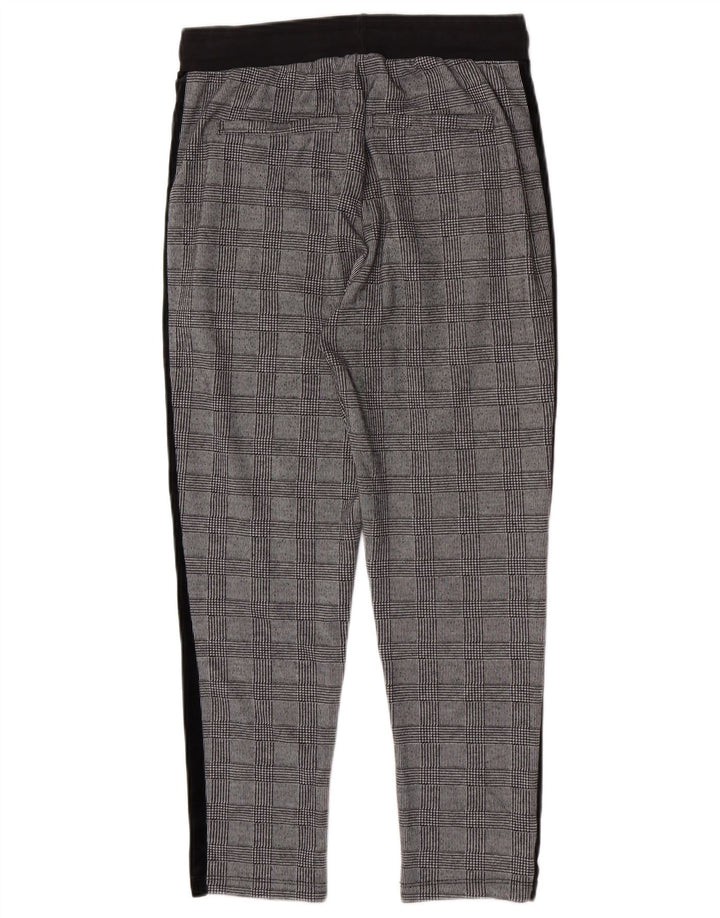 Zara Hombre Pantalones Cortos Delgados Medianos W31 L25 Poliéster De Pata De Gallo Gris