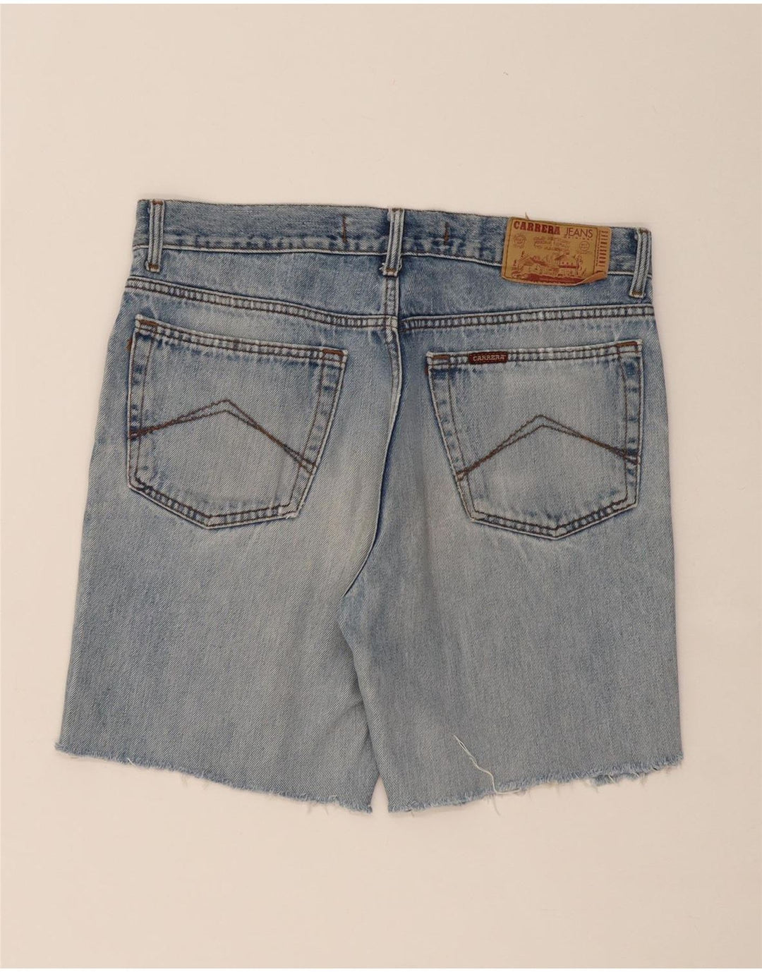 CARRERA Mens Distressed Denim Shorts W34 Large Blue Cotton