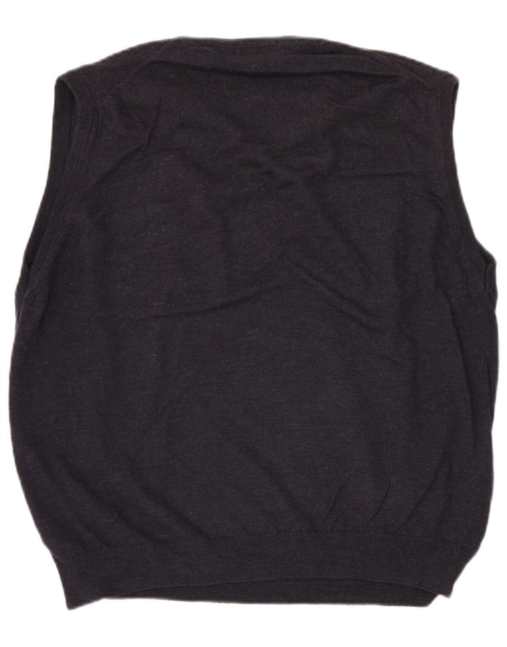 Marks & Spencer Chaleco para hombre Camiseta sin mangas XL Lana merino azul marino