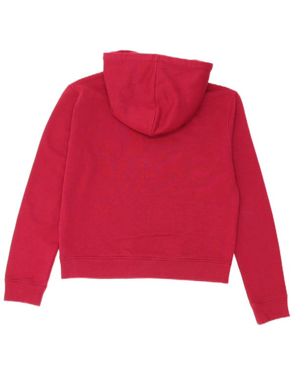 Calvin Klein Jeans Mujer Crop Graphic Sudadera con capucha Jumper UK 10 Small Borgoña