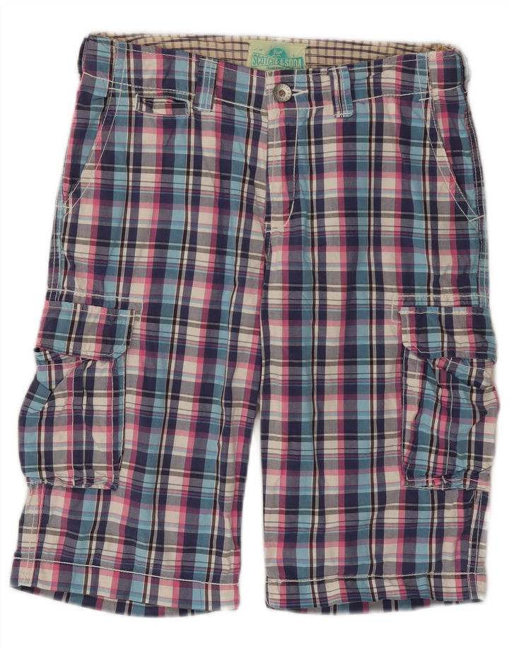Scotch & Soda Shorts cargo para niños 15-16 años W30 Algodón a cuadros multicolor