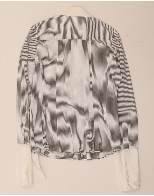 La Martina Camisa formal para mujer UK 44 Algodón a rayas blancas medianas