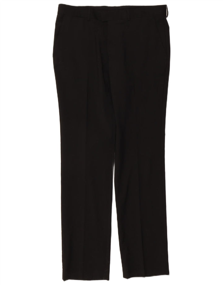 Zara Pantalón de traje ajustado para hombre EU 44 Large W34 L34 Poliéster negro