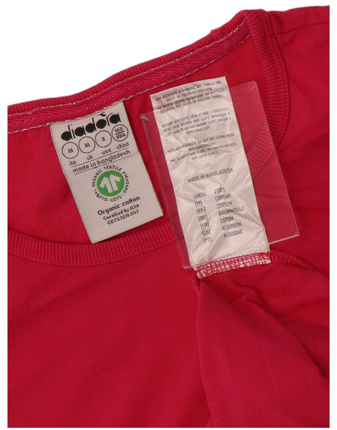 DIADORA Camiseta Mujer Top UK 42 Algodón Rosa Medio