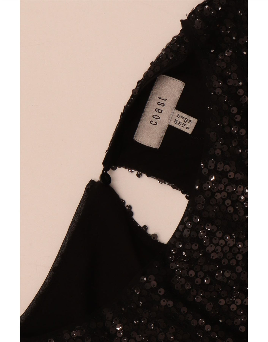 Coast Blusa Asimétrica para Mujer Top UK 42 Mediano Negro