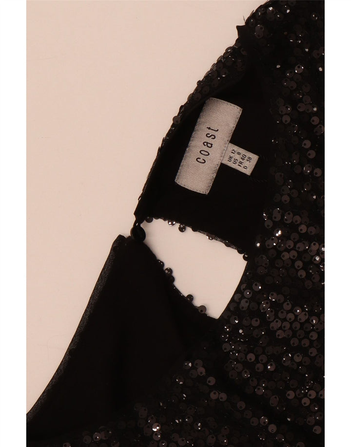 Coast Blusa Asimétrica para Mujer Top UK 42 Mediano Negro