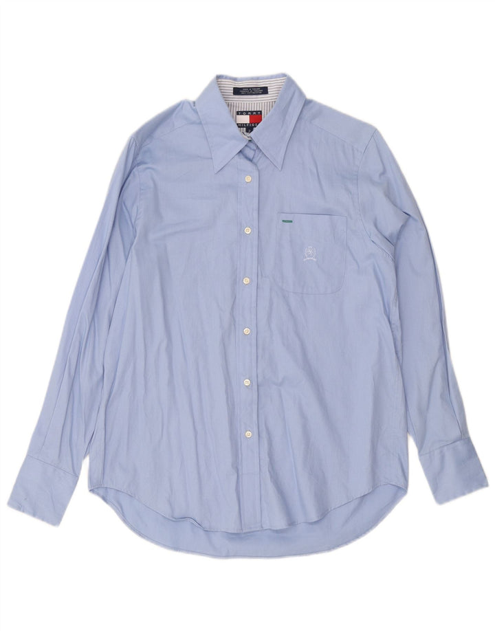 TOMMY HILFIGER Camisa extragrande para mujer US 2 XS Algodón azul a rayas