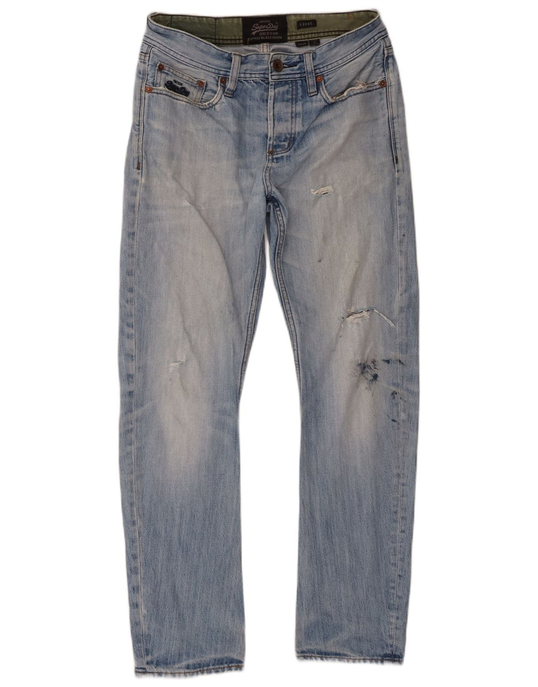 Superdry Vaqueros Sueltos Desgastados para Hombre W30 L30 Algodón Azul