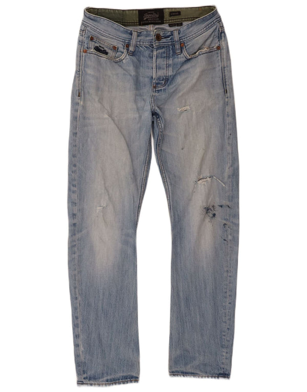 Superdry Vaqueros Sueltos Desgastados para Hombre W30 L30 Algodón Azul