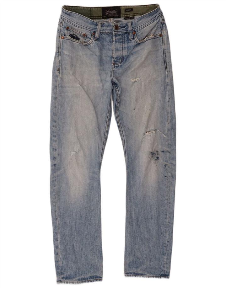 Superdry Vaqueros Sueltos Desgastados para Hombre W30 L30 Algodón Azul