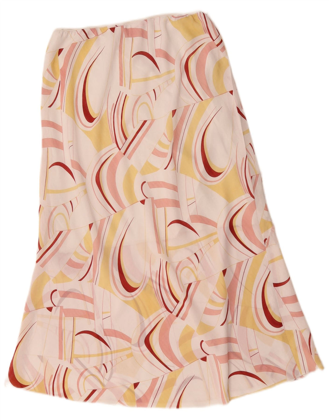 Vintage mujer patrón abstracto falda midi grande W32 blanco