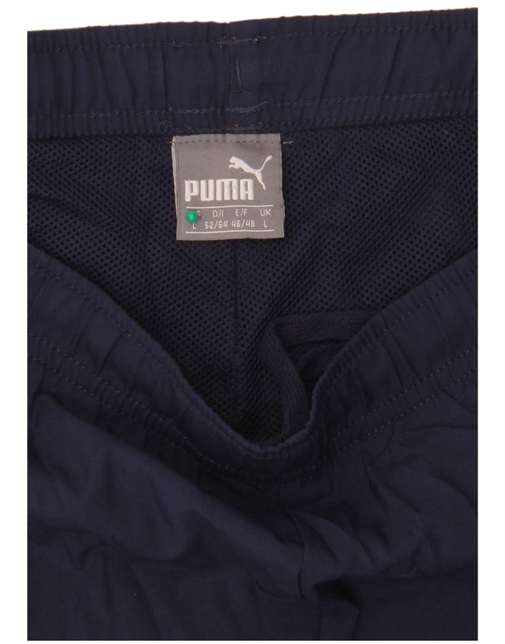 Puma Pantalones cortos deportivos para hombre grande poliéster azul marino