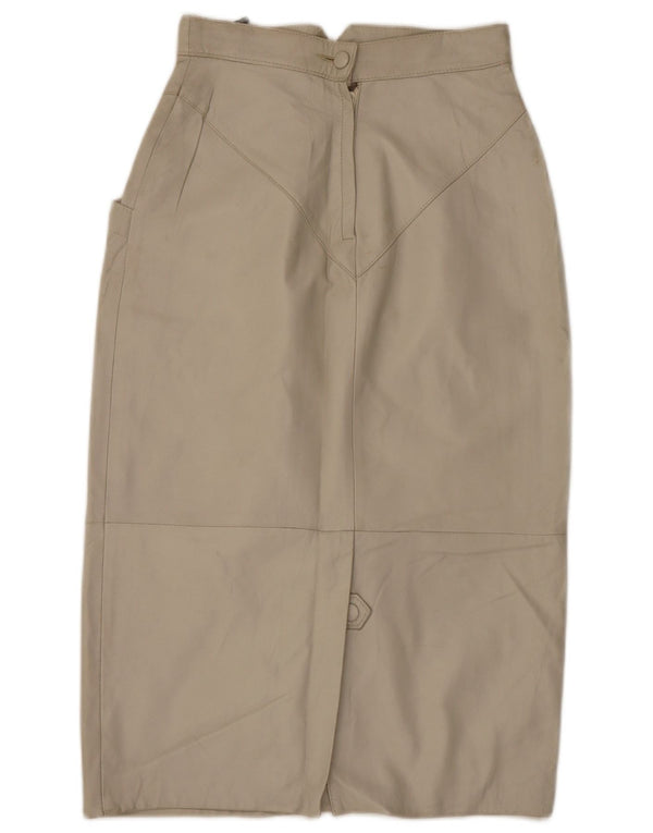 Falda de cuero midi para mujer C&A EU 40 Medium W28 Cuero beige