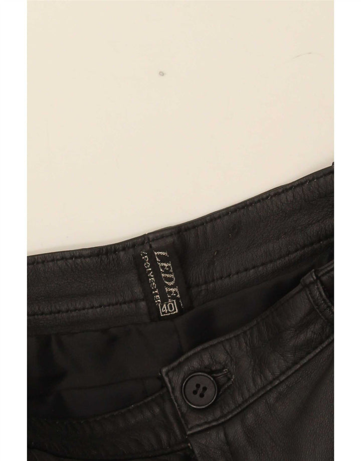 Falda de cuero vintage para mujer EU 40 Mediana W29 Cuero negro