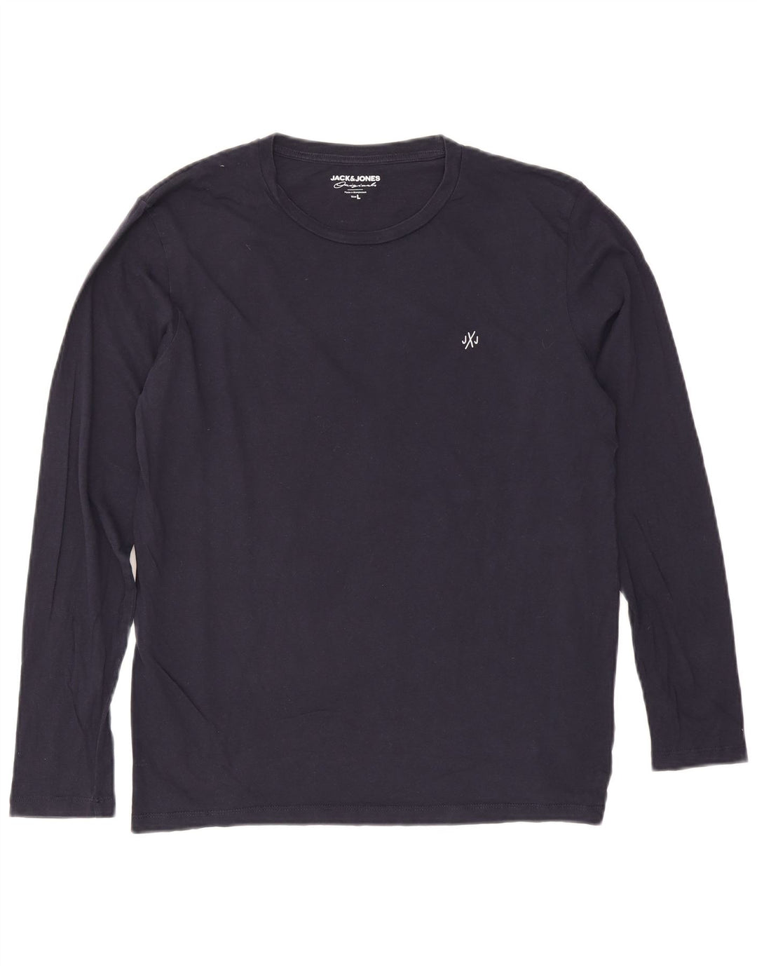 Jack & Jones Hombre Top Manga Larga Grande Azul Marino Algodón
