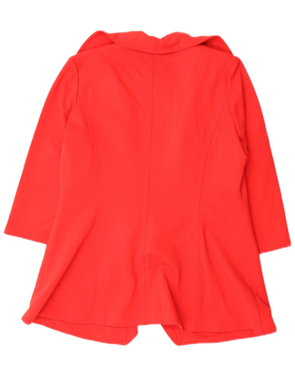 Calvin Klein Chaqueta Blazer Abierta de Manga 3/4 para Mujer US 8 Mediano Rojo Poliéster