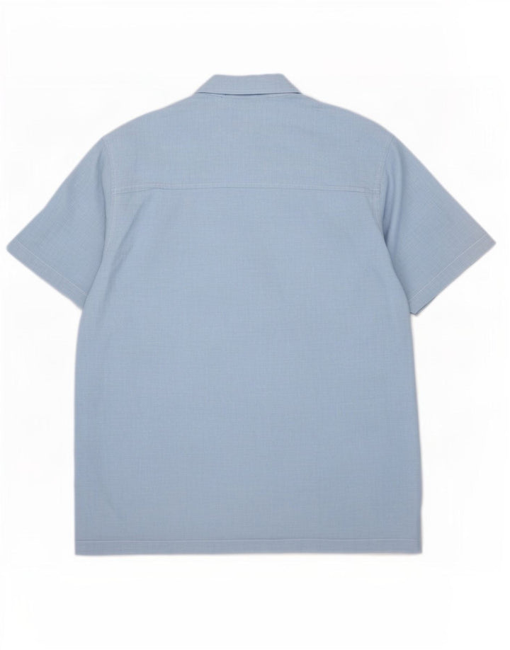 Chaps Camisa Manga Corta Hombre XL Lino Azul