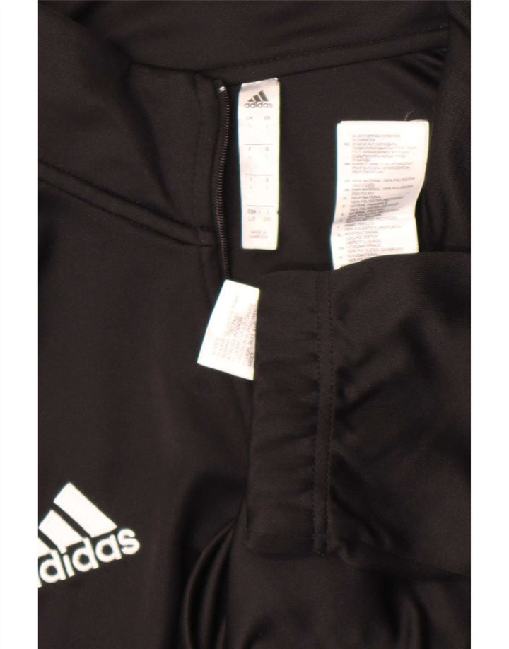 Adidas Aeroready - Chándal con cremallera y cuello para hombre, talla grande, poliéster negro