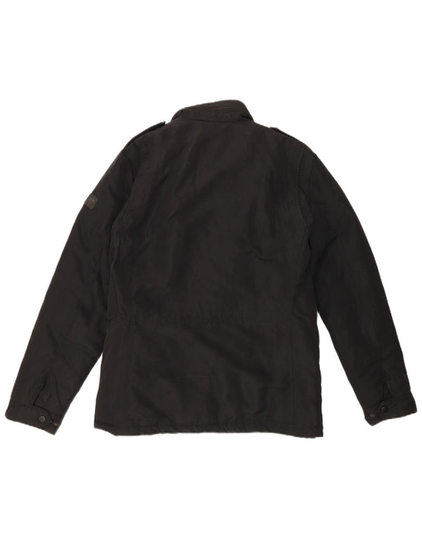 Liu Jo Chaqueta cortavientos militar para hombre UK 36 Small Poliéster negro