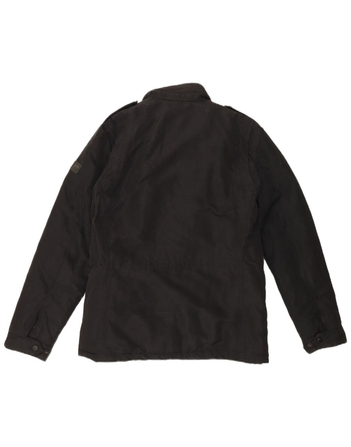 Liu Jo Chaqueta cortavientos militar para hombre UK 36 Small Poliéster negro