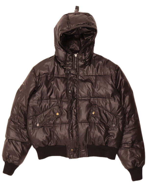 Bomb Boogie Chaqueta acolchada con capucha para hombre UK 40 Large Poliéster negro