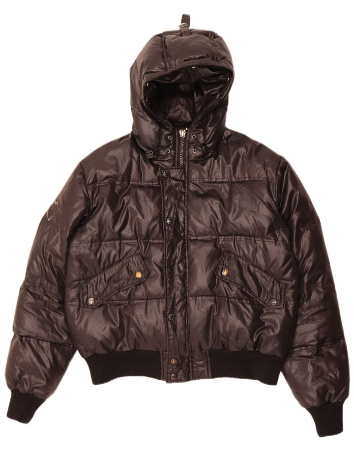 Bomb Boogie Chaqueta acolchada con capucha para hombre UK 40 Large Poliéster negro