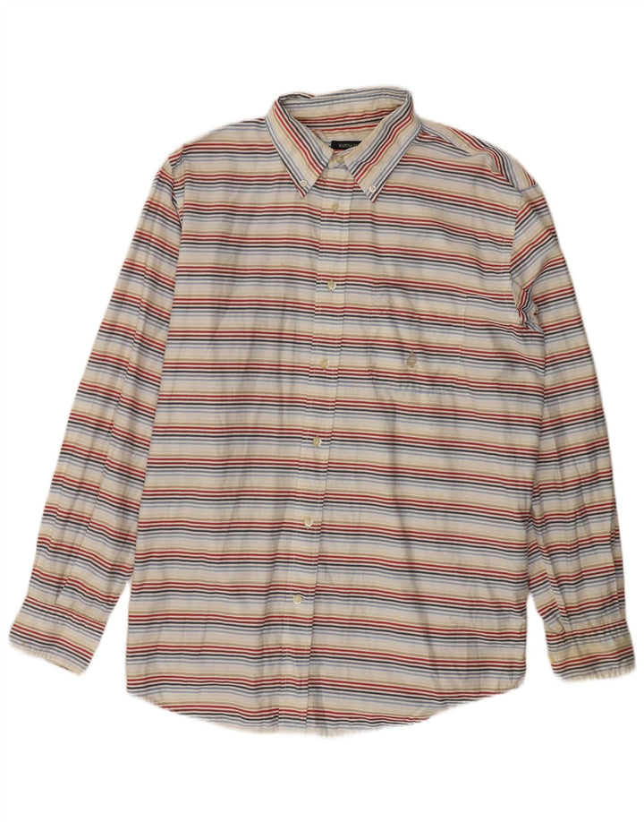 MARINA YACHTING Camisa Hombre Talla 43 Grande Algodón Rayas Multicolor