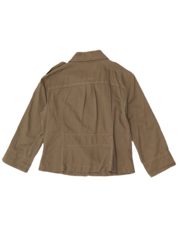 DKNY Chaqueta militar de manga 3/4 para mujer UK 44 Algodón caqui mediano
