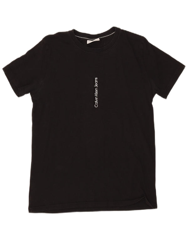Calvin Klein Jeans Camiseta gráfica para mujer Top UK 40 Algodón negro mediano