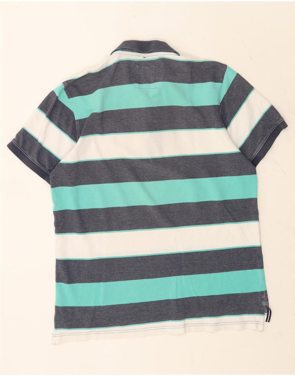 Crew Clothing Polo para hombre de algodón a rayas multicolor grande